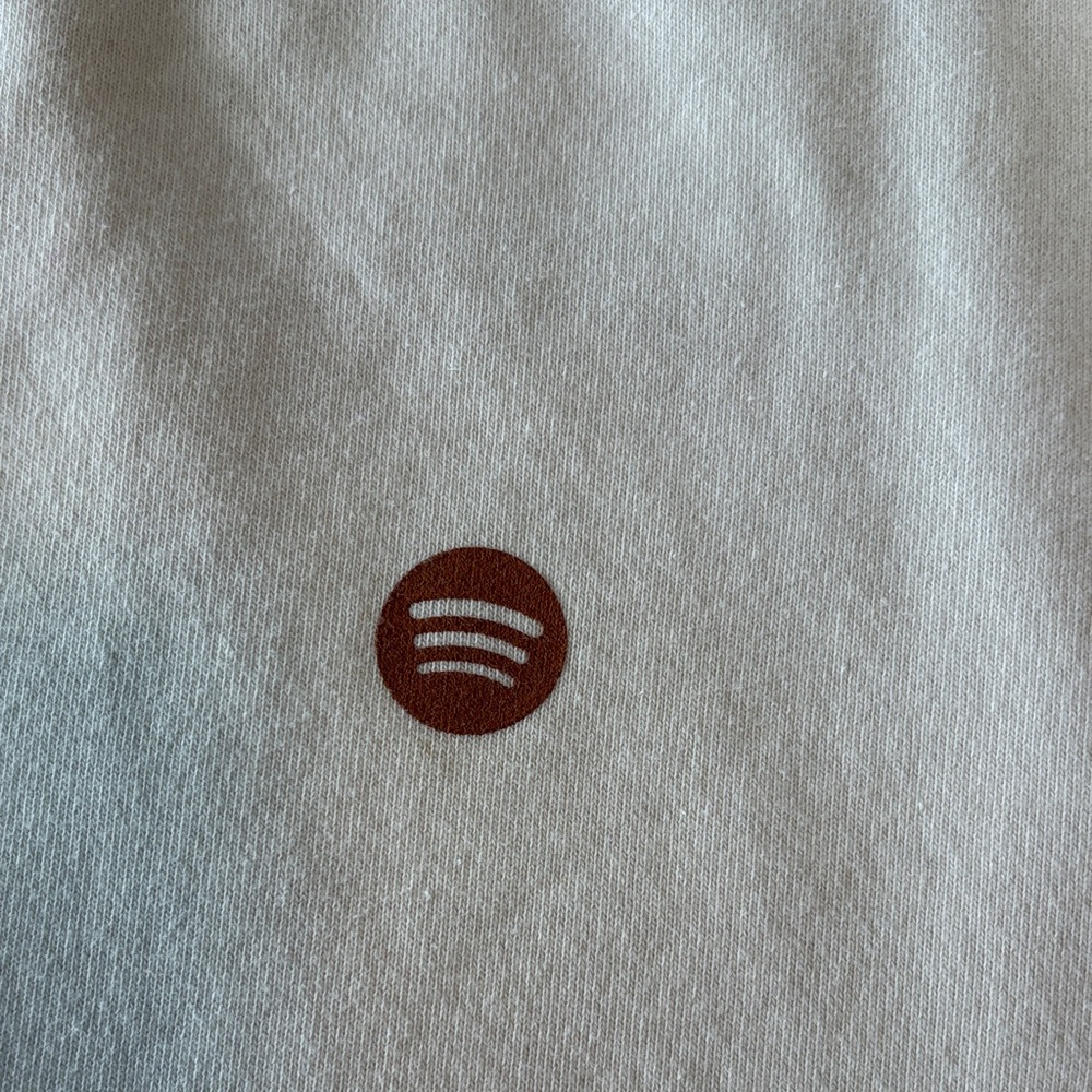 Spotify Crewneck Sweatshirt Cream, size Large Made in USA, 100% cotton - Picture 5 of 9